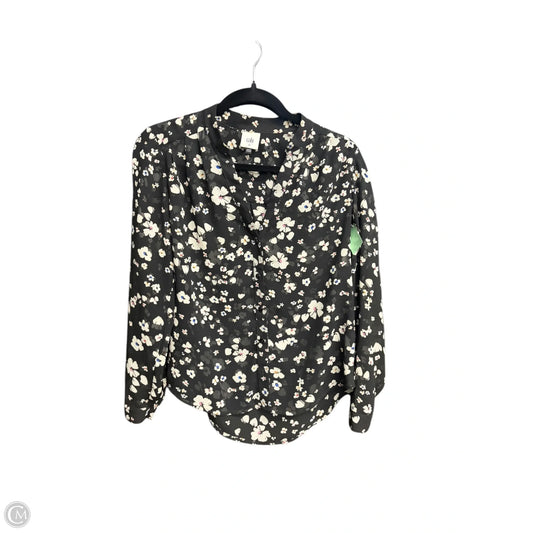 Top Long Sleeve By Cabi In Floral Print, Size: Xs