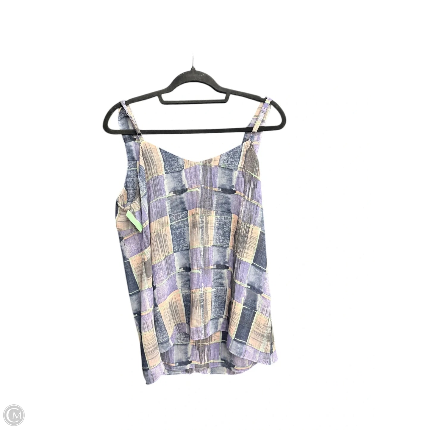 Top Sleeveless By Cabi In Checkered Pattern, Size: L