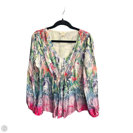 Top Long Sleeve By Sundance In Floral Print, Size: S