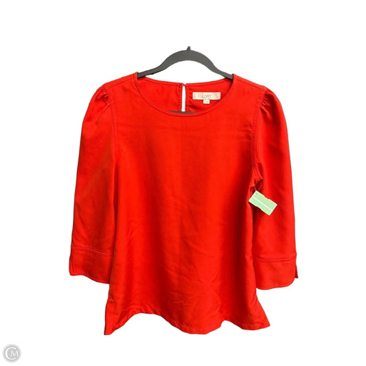 Top 3/4 Sleeve By Loft In Red, Size: S
