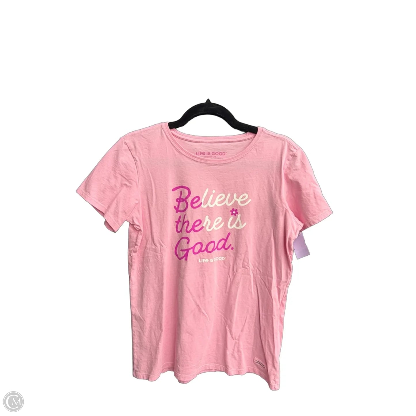 Top Short Sleeve Basic By Life Is Good In Pink, Size: M