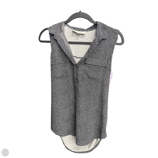 Top Sleeveless By Loft In Grey & White, Size: S
