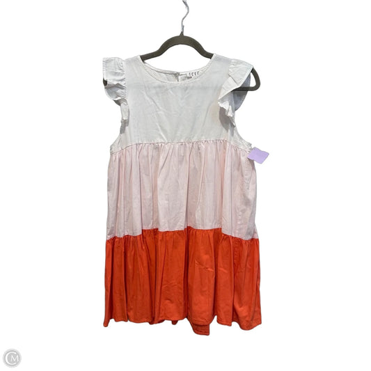 Dress Casual Short By Tcec In Pink & White, Size: M