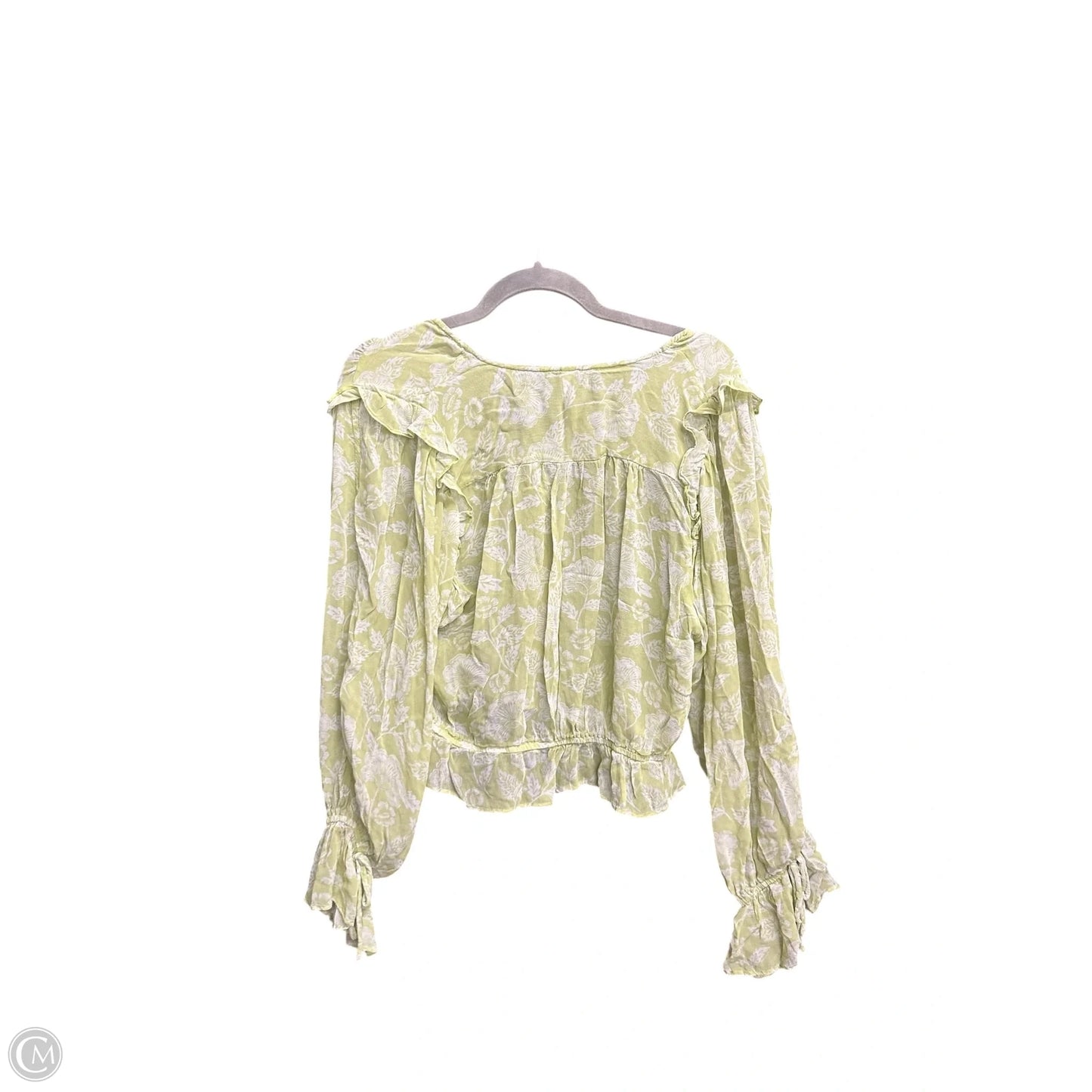 Top Long Sleeve By Anthropologie In Floral Print, Size: S