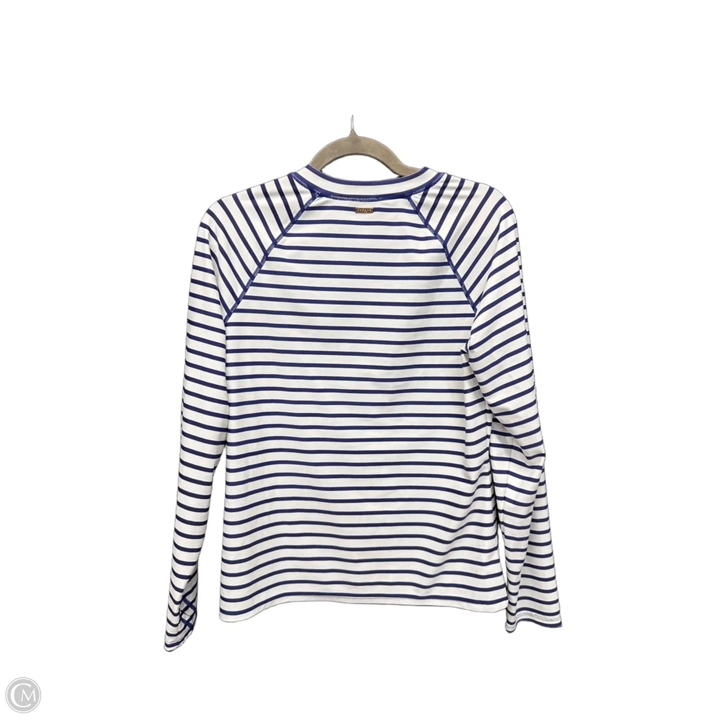 Top Long Sleeve By Cabana Life In Striped Pattern, Size: L