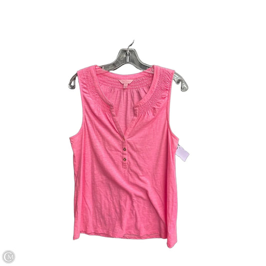 Top Sleeveless Designer By Lilly Pulitzer In Pink, Size: L