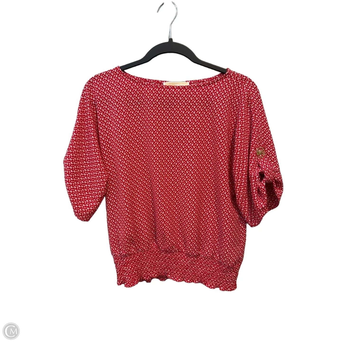 Top Short Sleeve Designer By Michael Kors In Floral Print, Size: S
