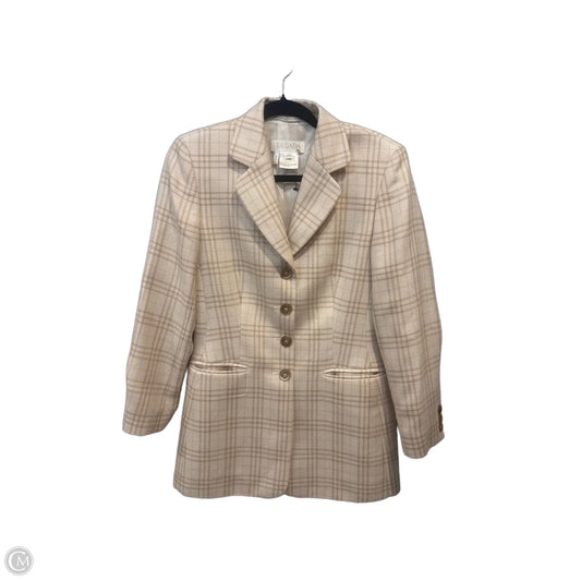 Blazer Designer By Escada In Plaid Pattern, Size: S