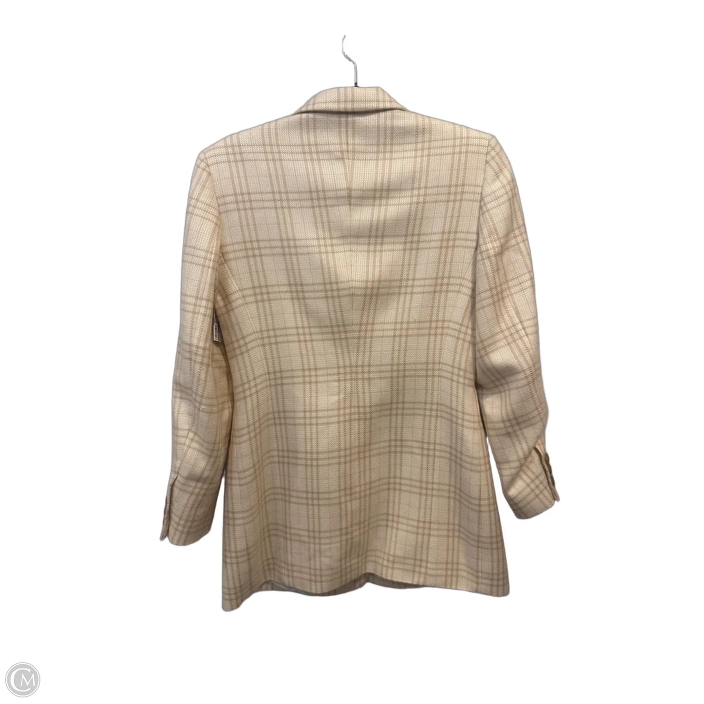 Blazer Designer By Escada In Plaid Pattern, Size: S