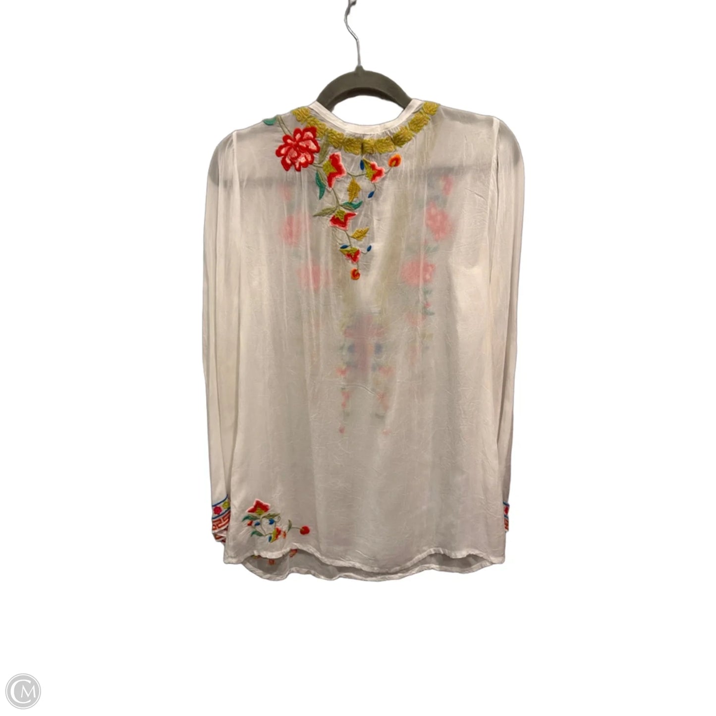 Tunic 3/4 Sleeve By Johnny Was In White, Size: S