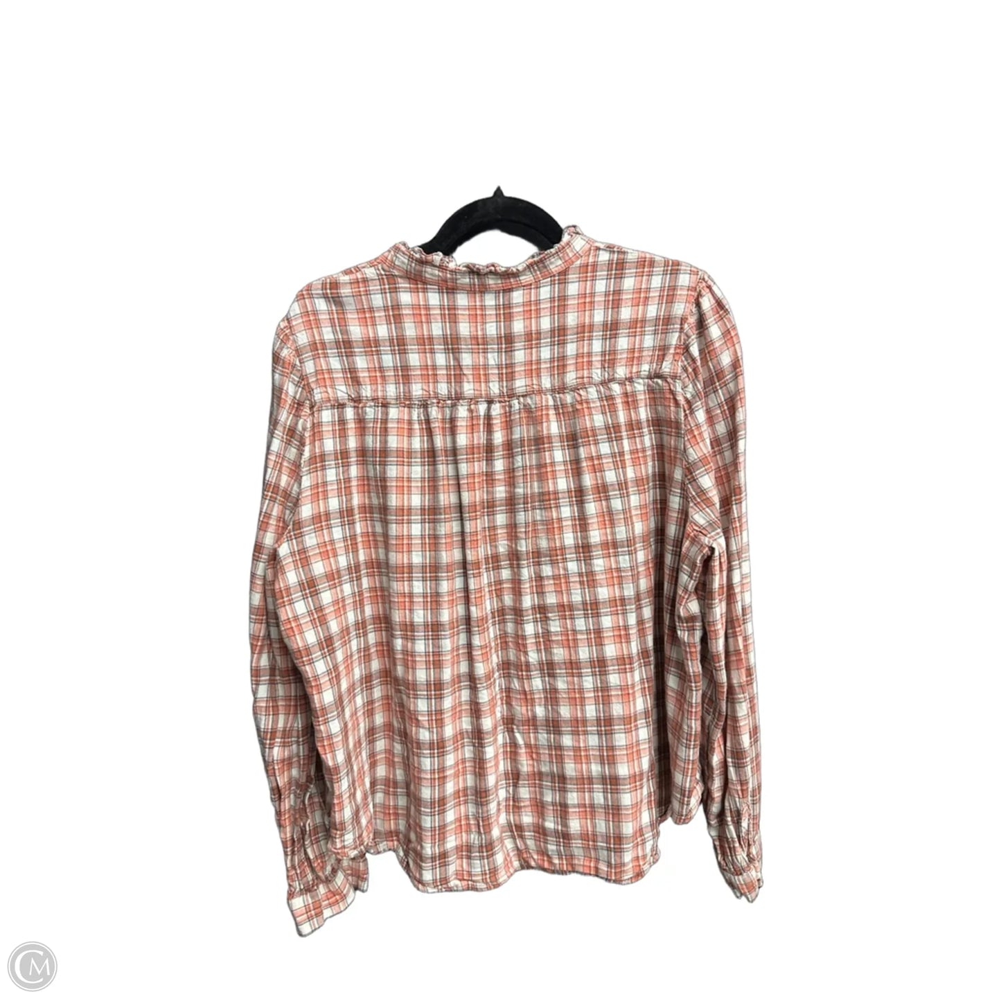 Top Long Sleeve By Loft In Plaid Pattern, Size: Xl