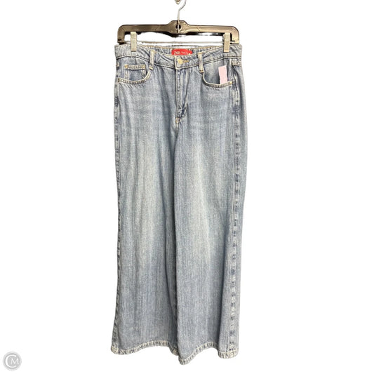 Jeans Wide Leg By Zara In Blue Denim, Size: 4