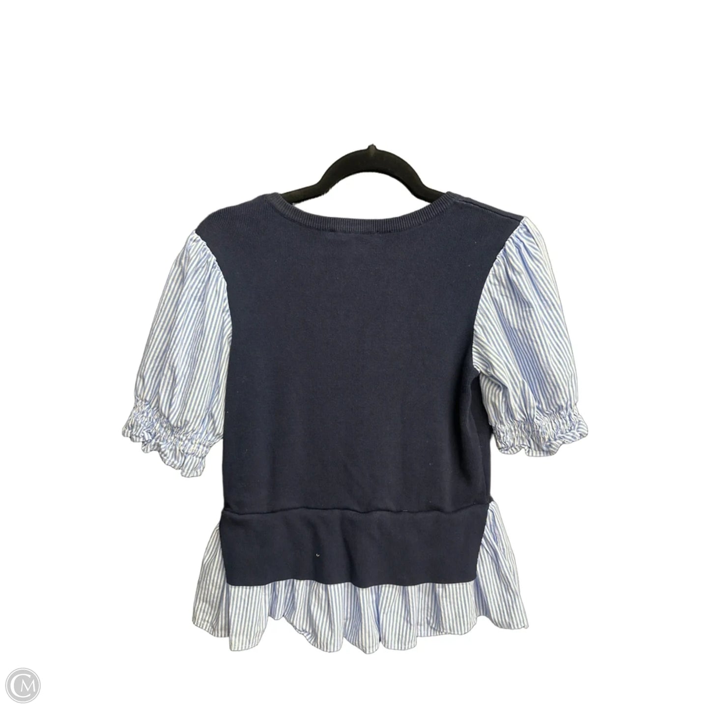Top Short Sleeve By Anthropologie In Navy, Size: Xs