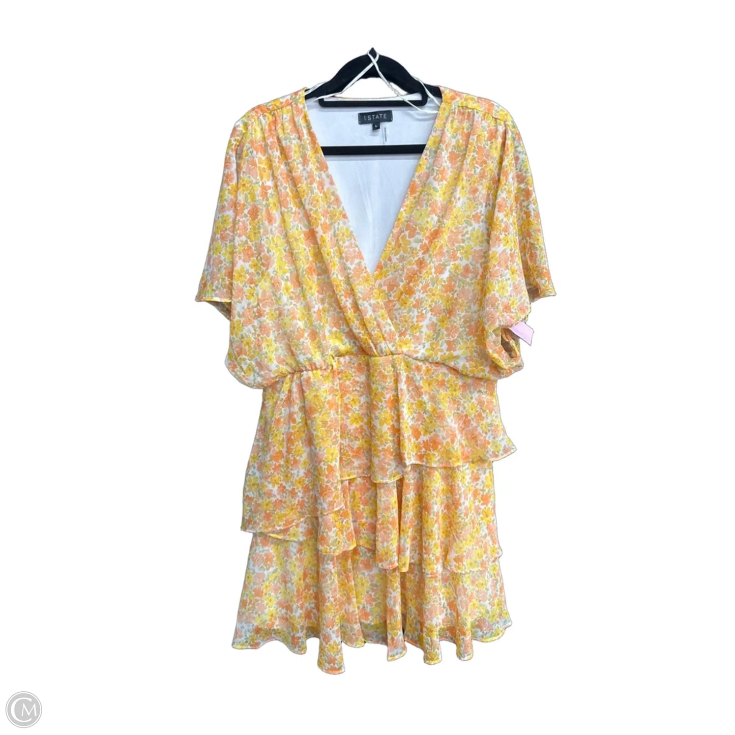 Dress Casual Short By 1.state In Orange & Yellow, Size: L