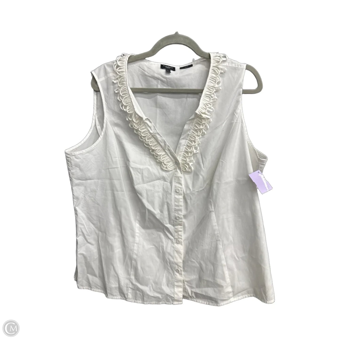 Top Sleeveless By Talbots In White, Size: Xl