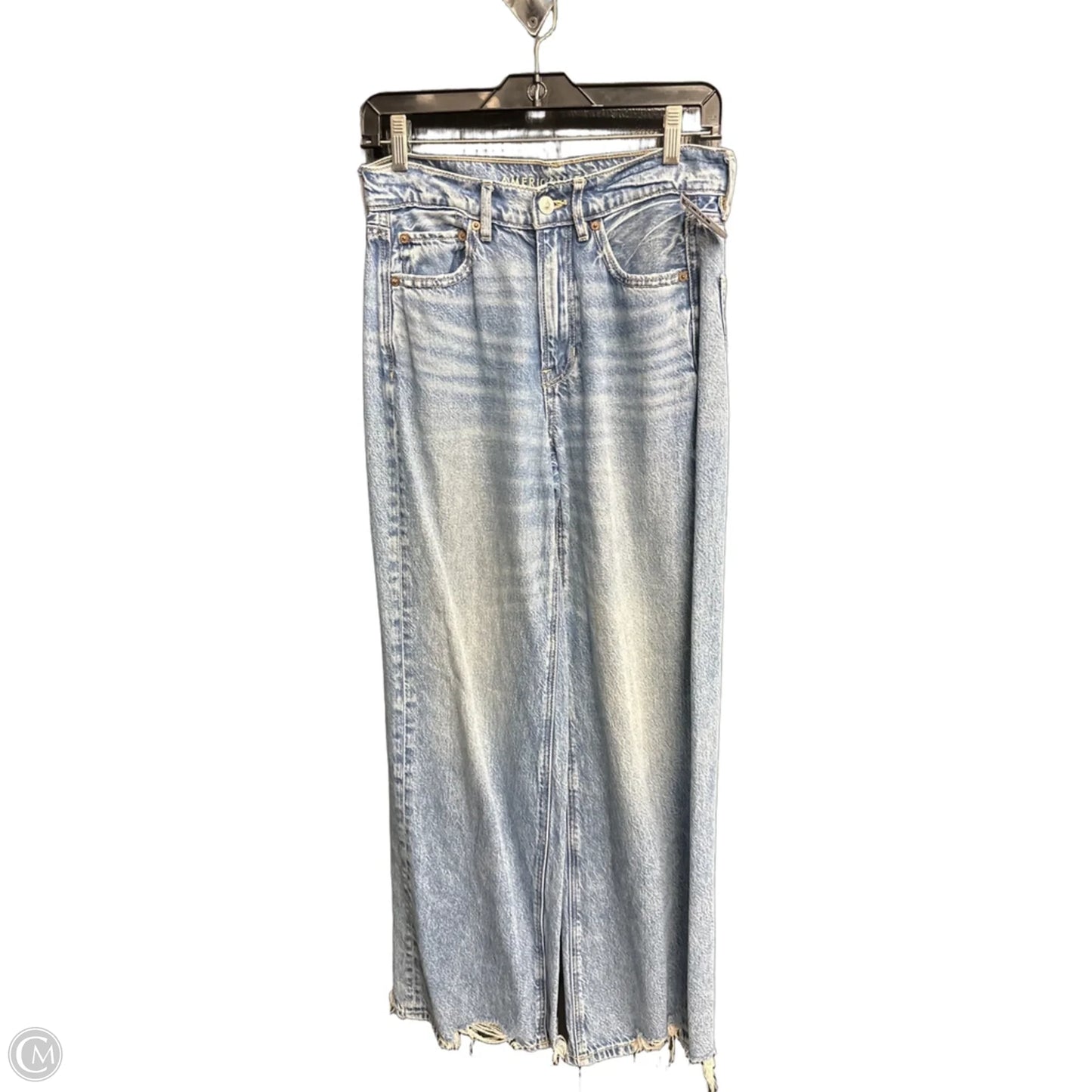 Jeans Wide Leg By American Eagle In Blue Denim, Size: 4