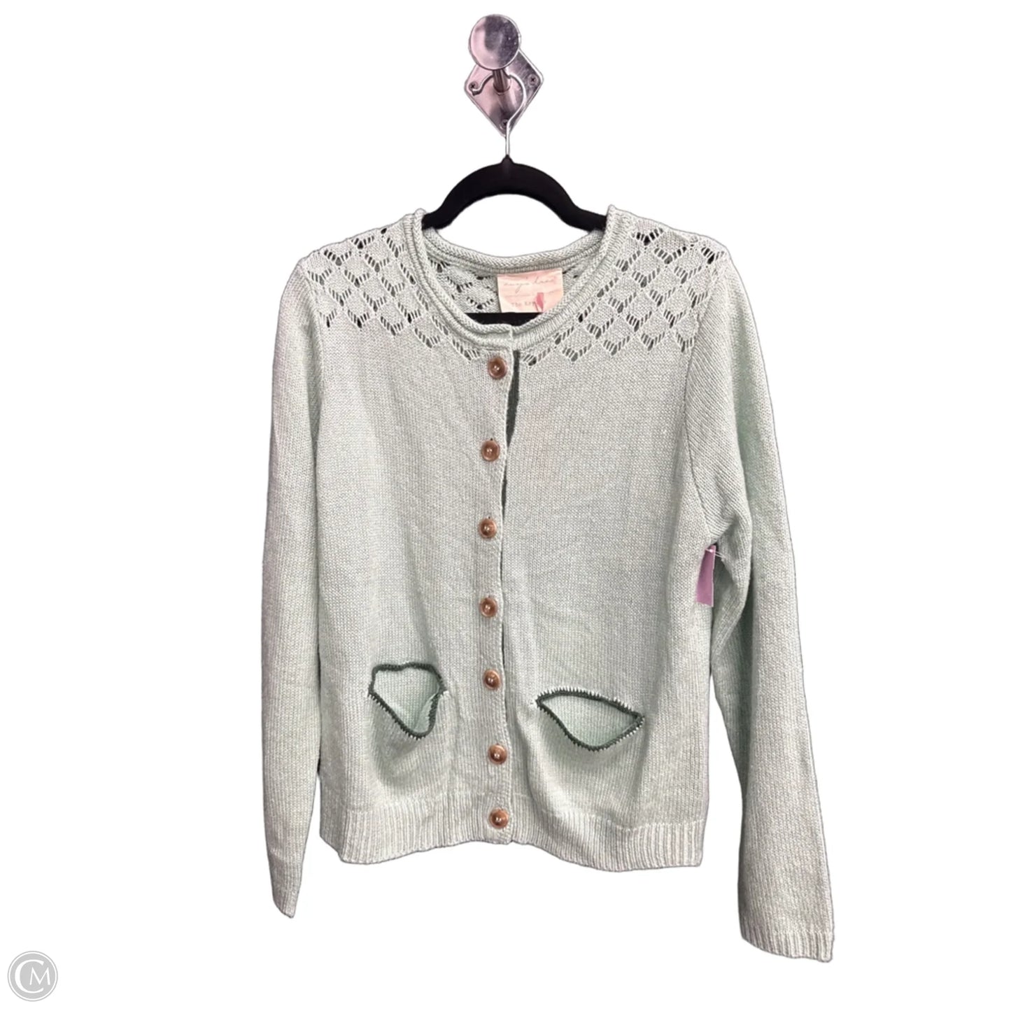Sweater Cardigan By Clothes Mentor In Green, Size: M