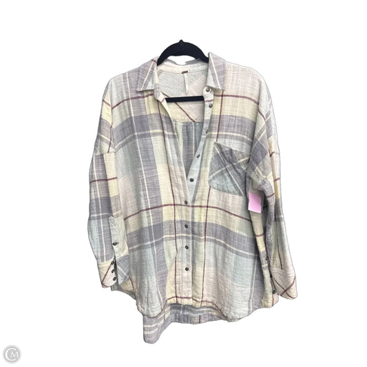 Top Long Sleeve By Free People In Checkered Pattern, Size: Xs
