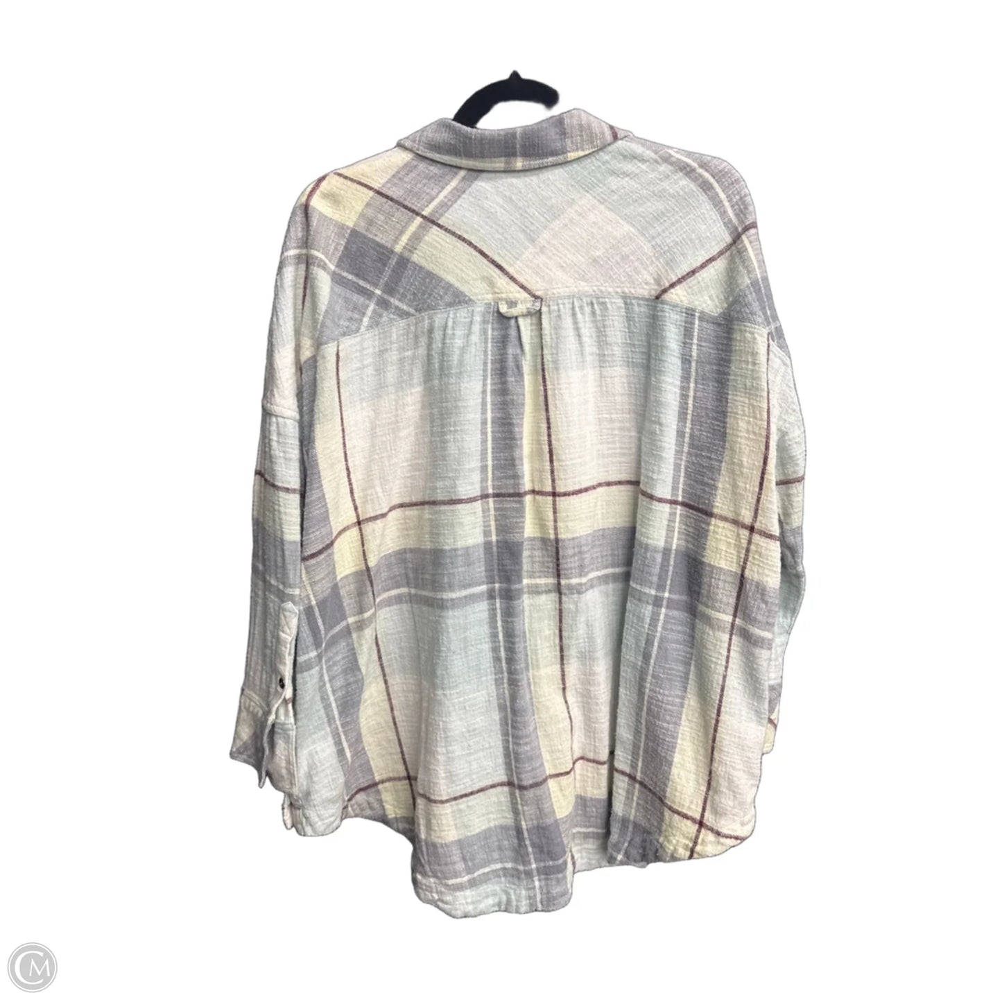 Top Long Sleeve By Free People In Checkered Pattern, Size: Xs
