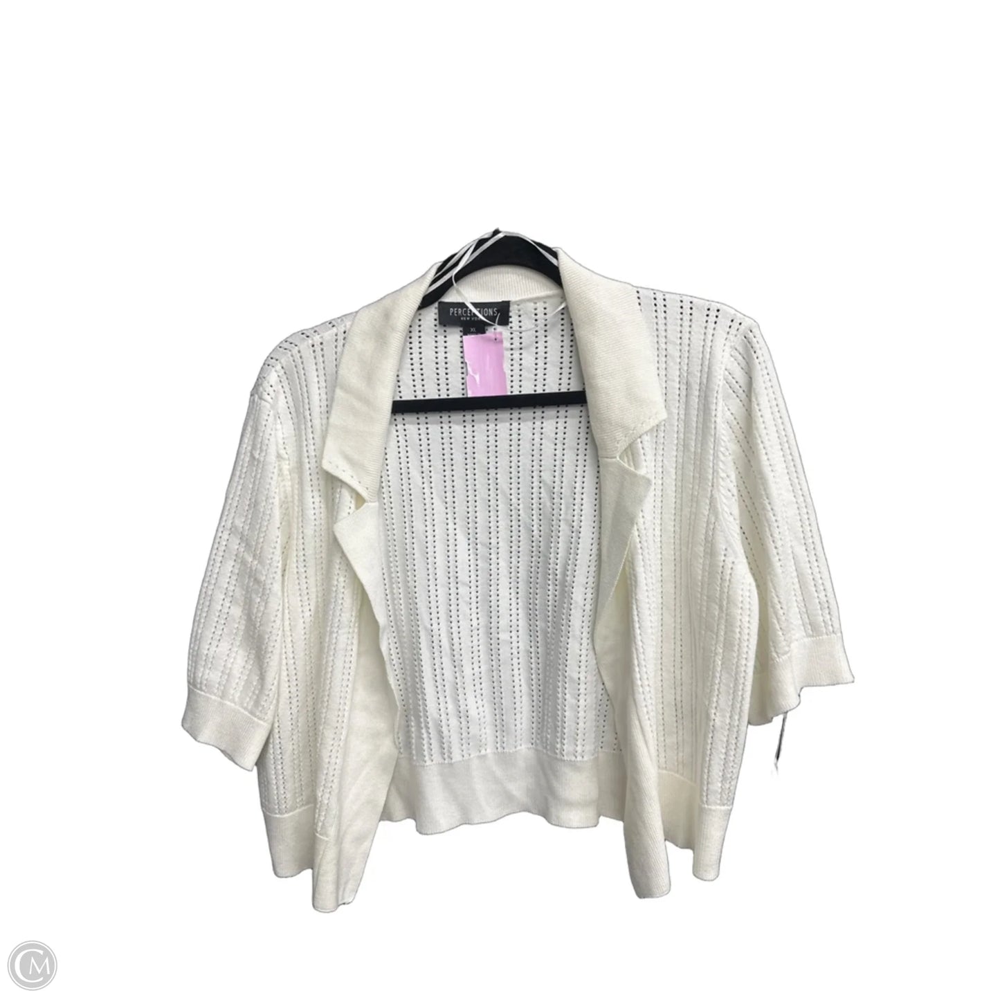 Cardigan By Perceptions In White, Size: Xl
