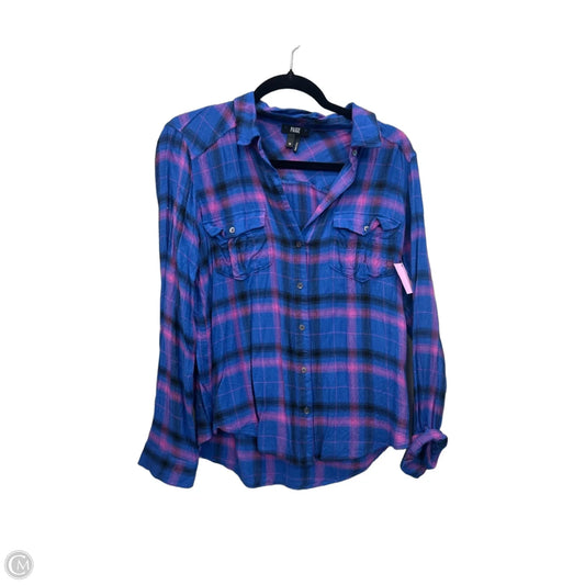 Top Long Sleeve By Paige In Plaid Pattern, Size: M