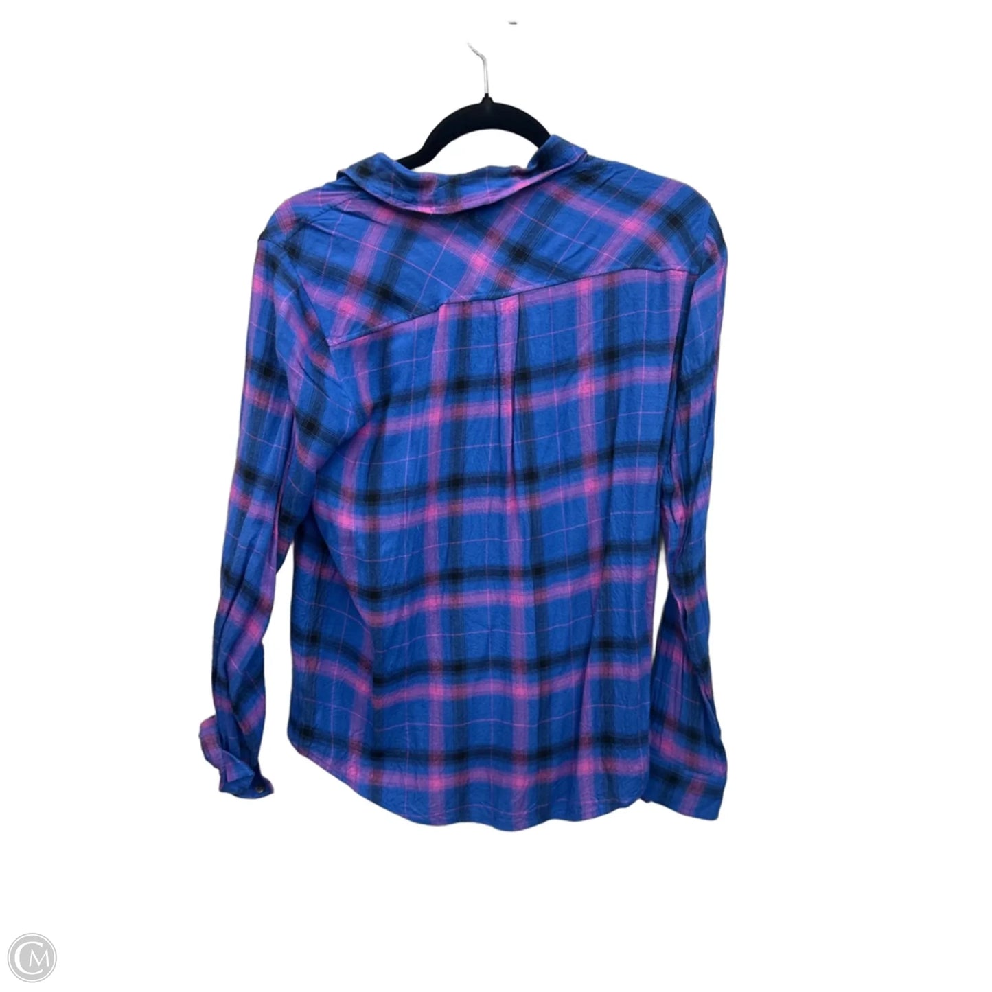 Top Long Sleeve By Paige In Plaid Pattern, Size: M