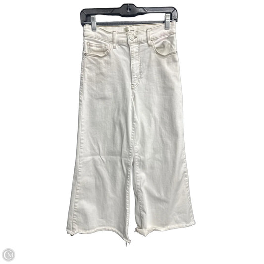 Jeans Wide Leg By Frame In White Denim, Size: 4