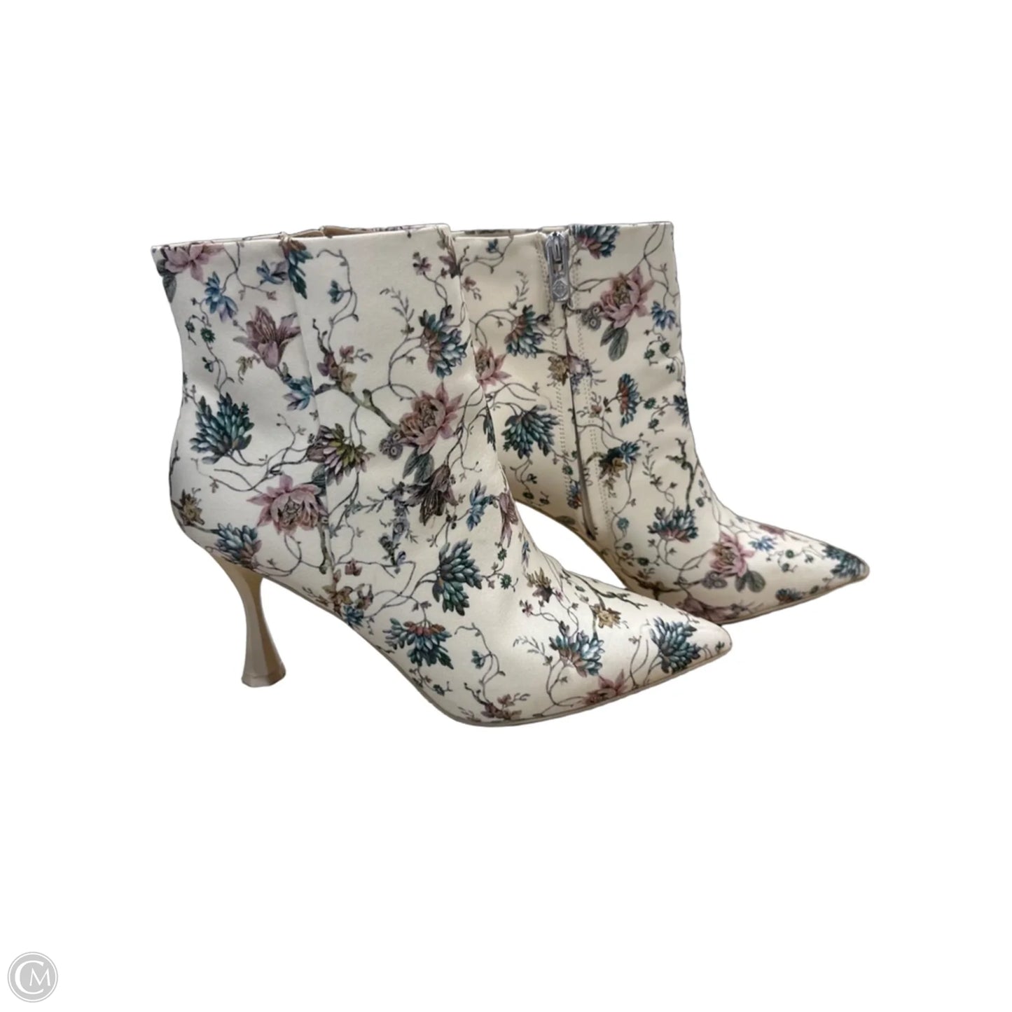 Boots Ankle Heels By Antonio Melani In Floral Print, Size: 8.5