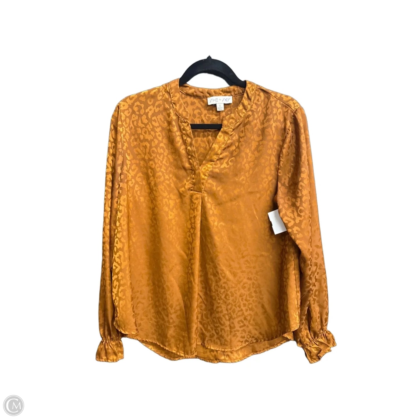 Top Long Sleeve By She + Sky In Animal Print, Size: S