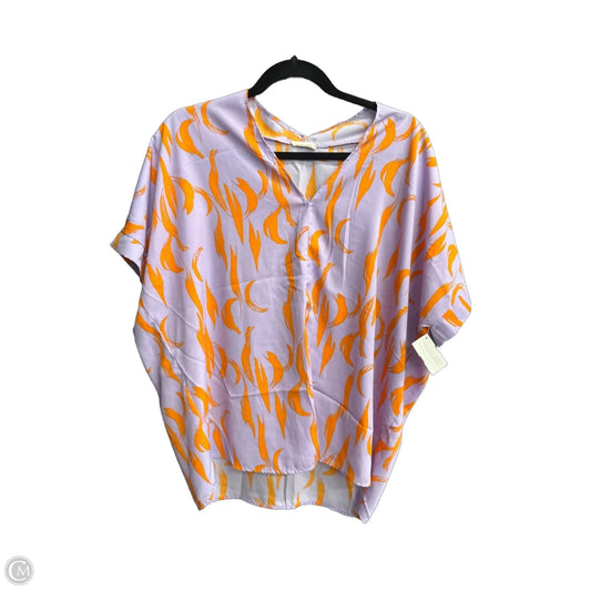 Top Short Sleeve By Jodifl In Orange & Purple, Size: L