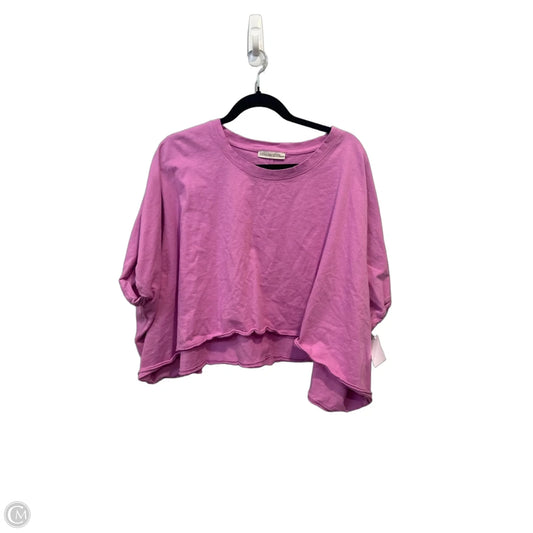 Top Short Sleeve By Zenana In Pink, Size: Osfm