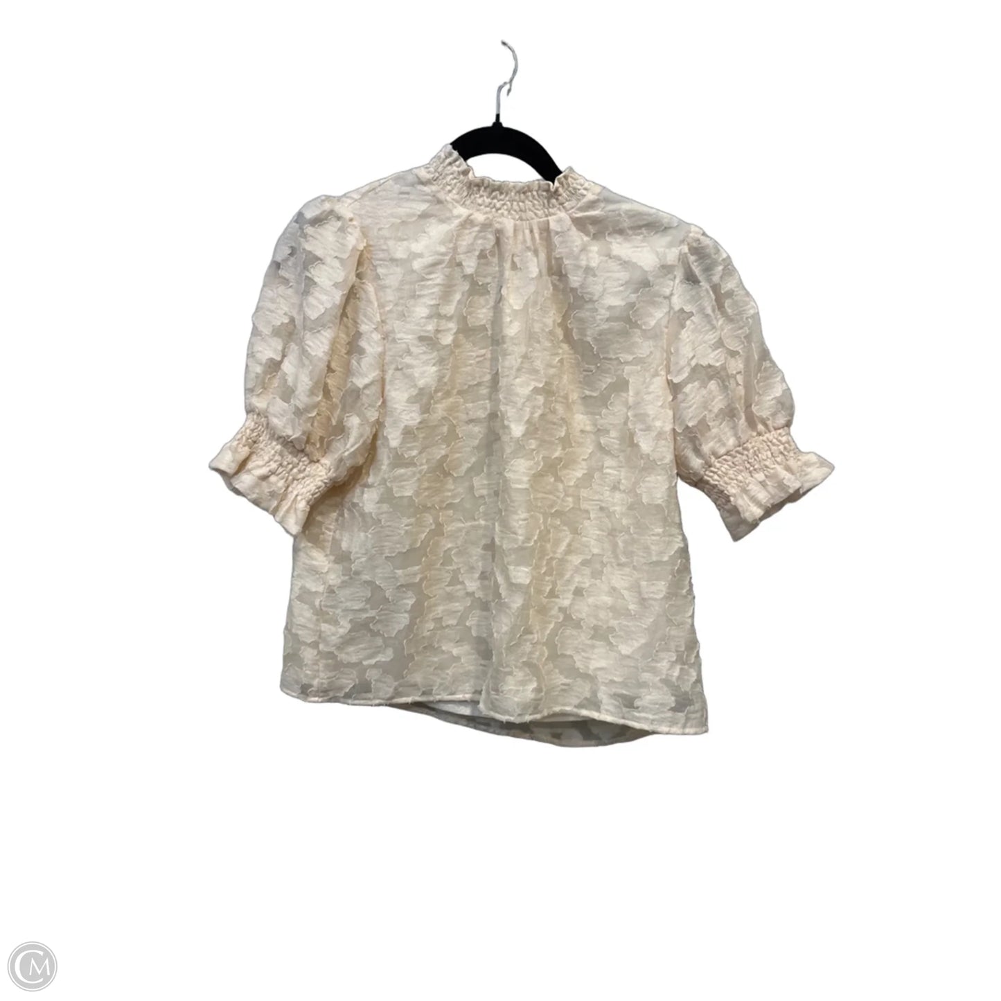 Blouse Short Sleeve By Thml In Ivory, Size: S