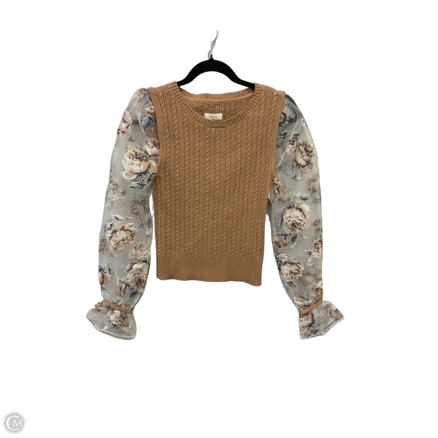 Blouse Long Sleeve By Maeve In Brown, Size: Xs