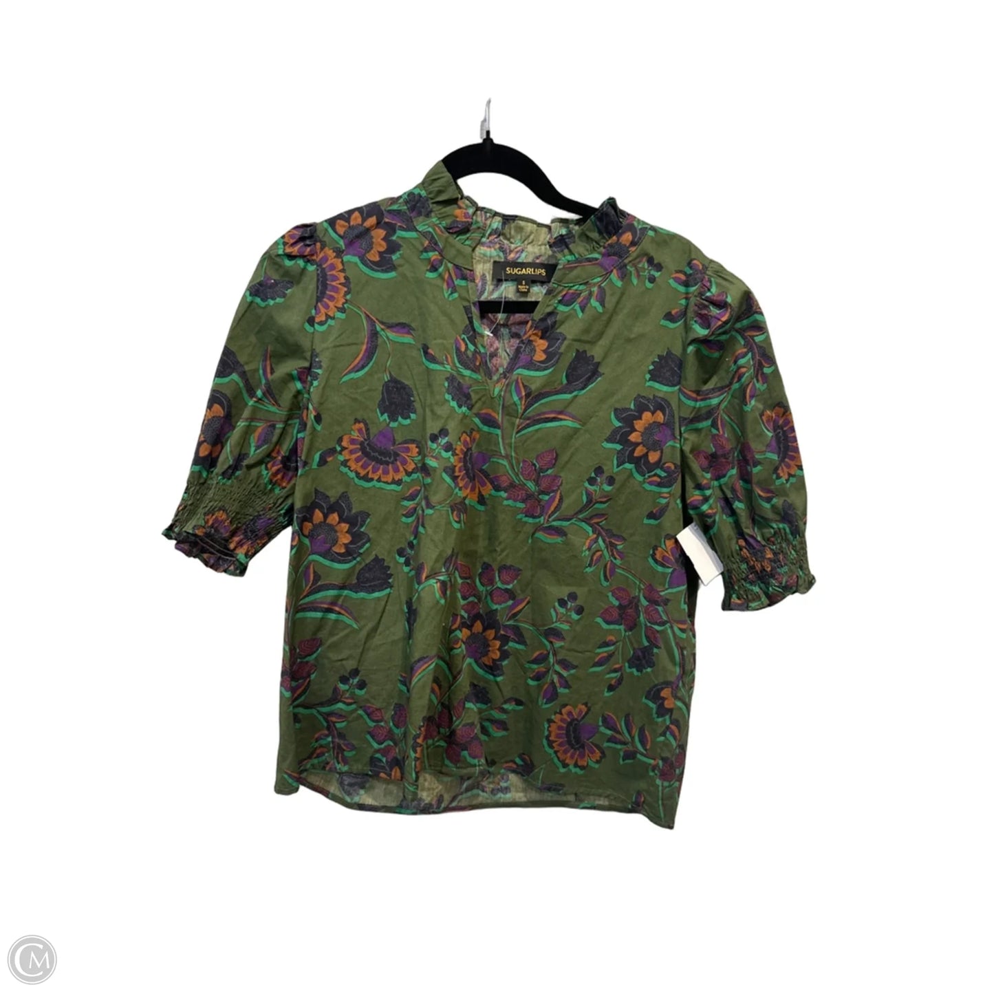 Blouse 3/4 Sleeve By Sugar Lips In Floral Print, Size: S