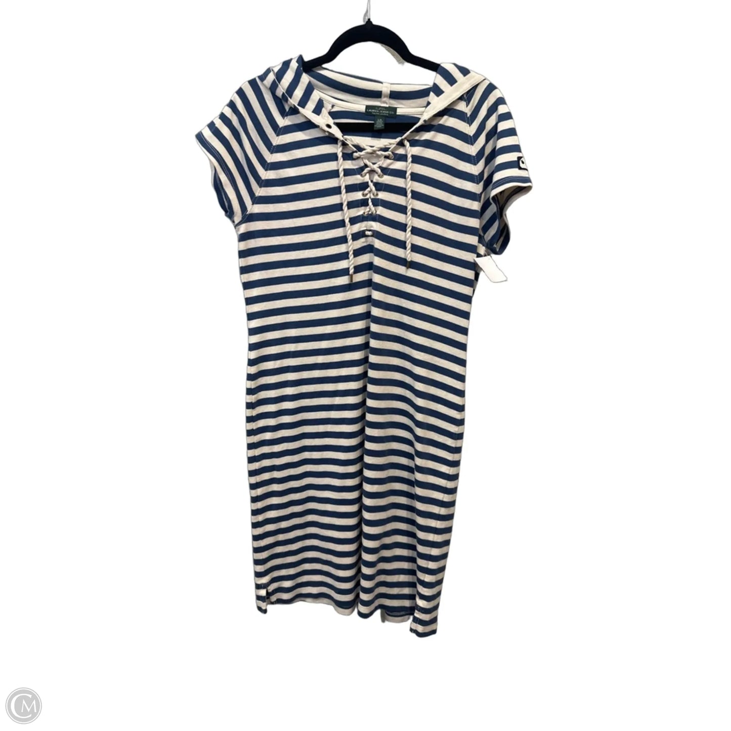 Dress Casual Midi By Ralph Lauren In Striped Pattern, Size: L