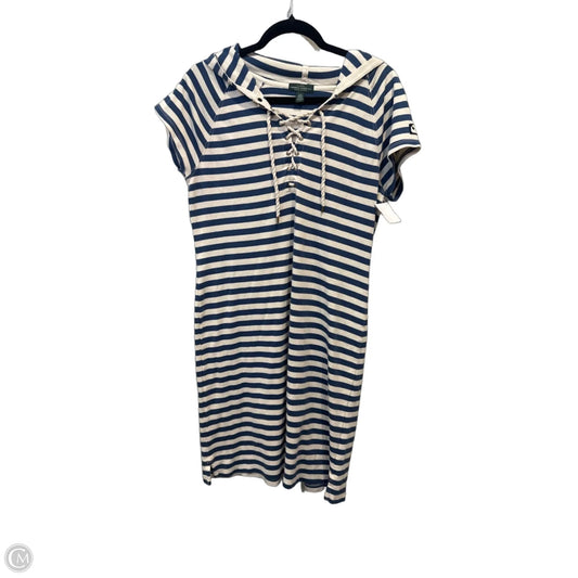 Dress Casual Midi By Ralph Lauren In Striped Pattern, Size: L
