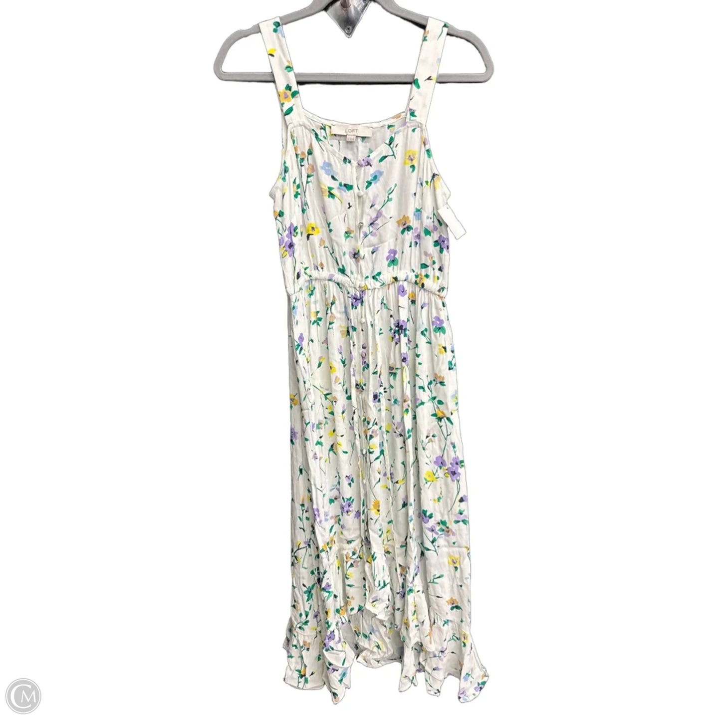 Dress Casual Midi By Loft In Floral Print, Size: Xs
