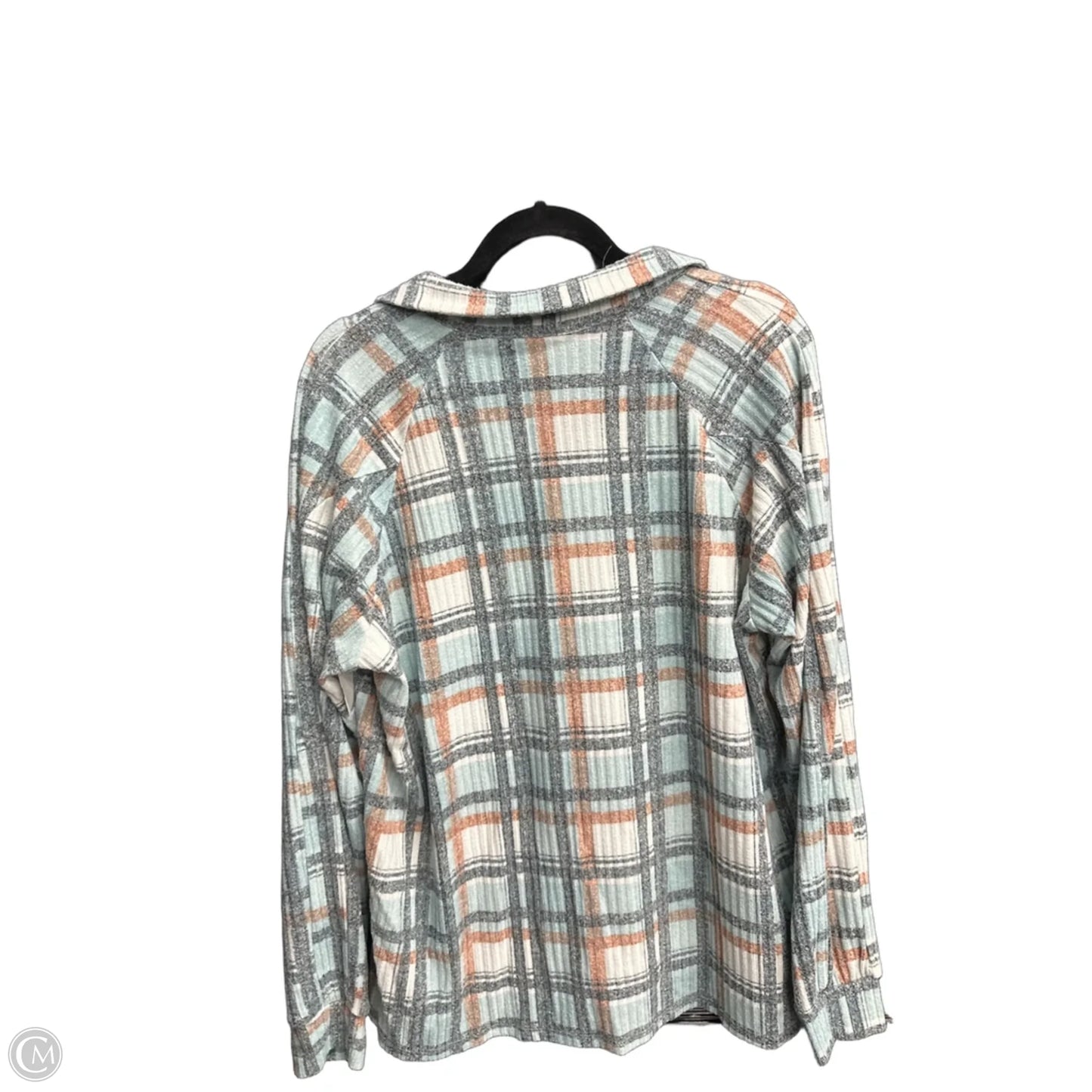 Top Long Sleeve By Clothes Mentor In Checkered Pattern, Size: L