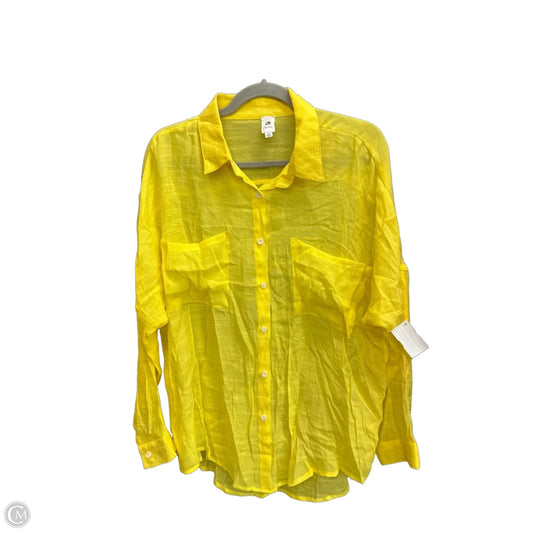 Top Long Sleeve By Flawless In Yellow, Size: M