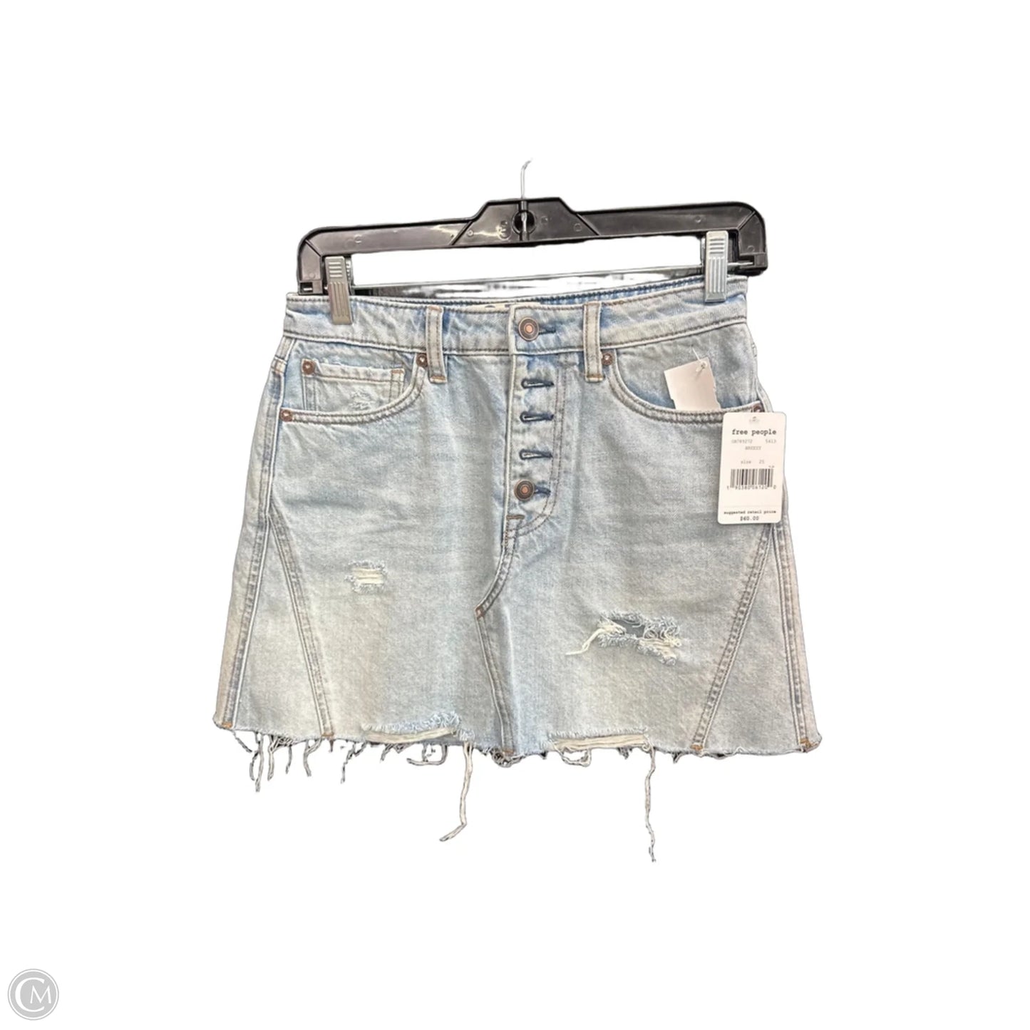 Skirt Mini & Short By Free People In Blue Denim, Size: 2