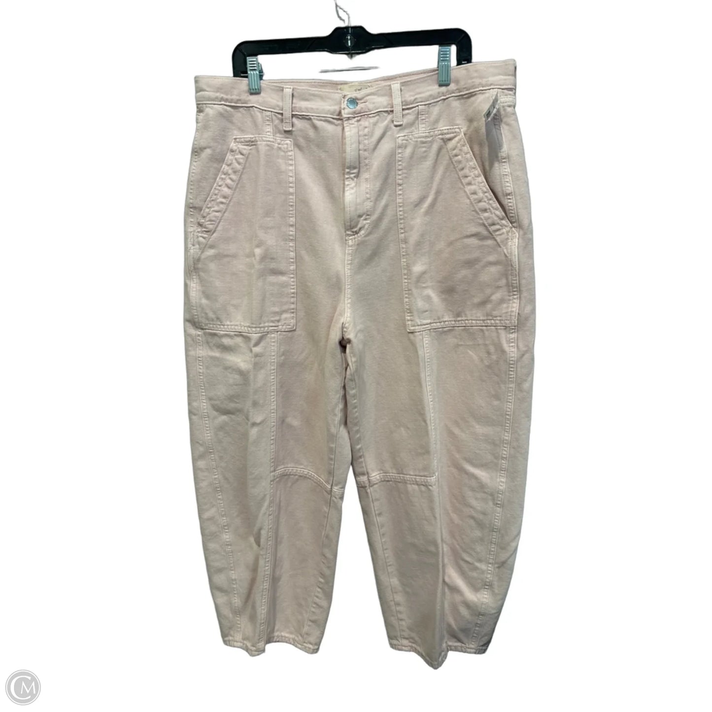 Pants Cropped By Universal Thread In Pink Denim, Size: 16
