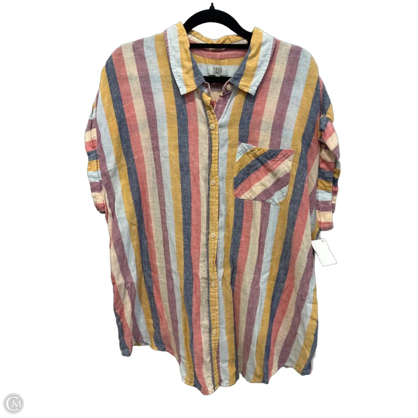 Top Short Sleeve By True Craft In Striped Pattern, Size: Xl