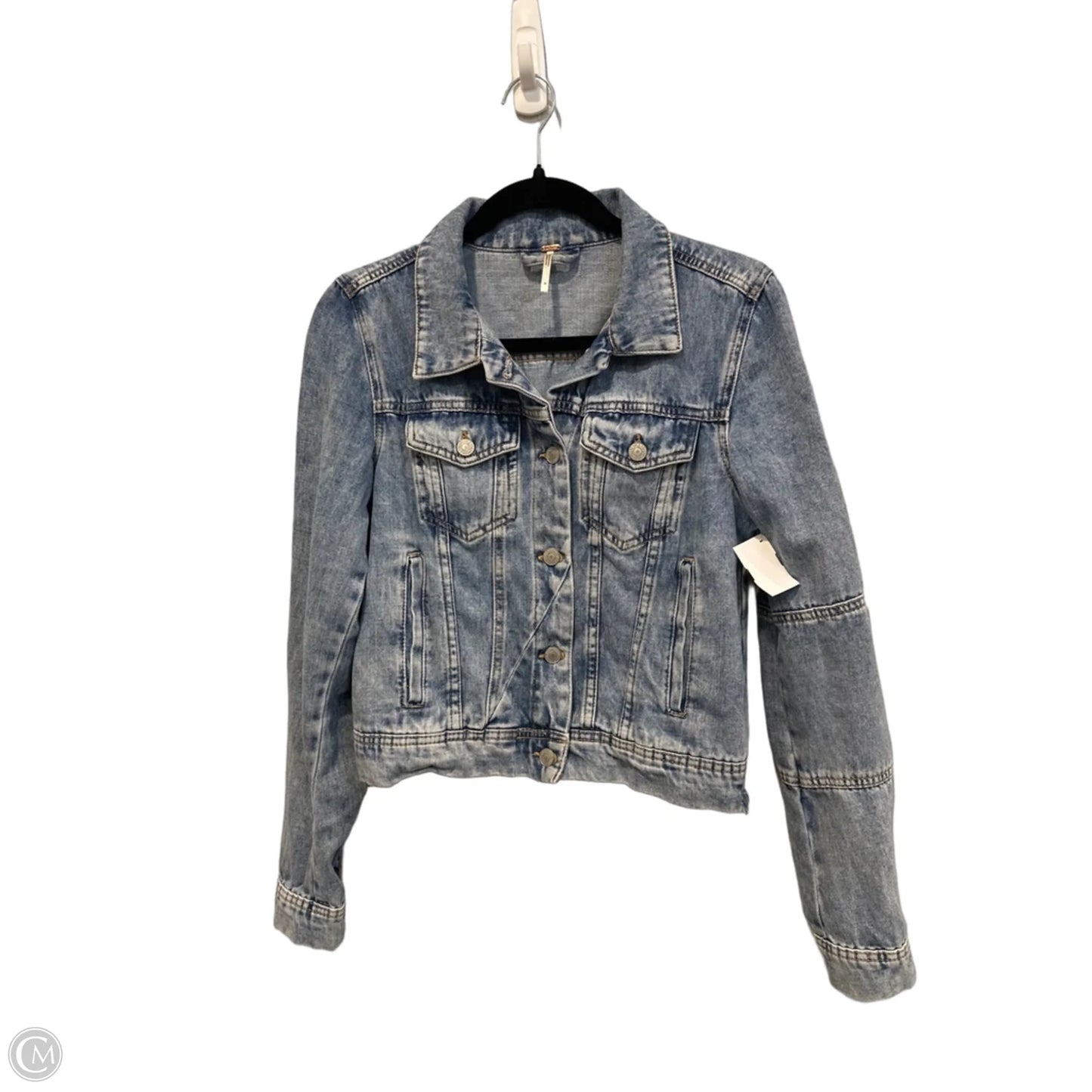 Jacket Denim By Free People In Blue Denim, Size: M