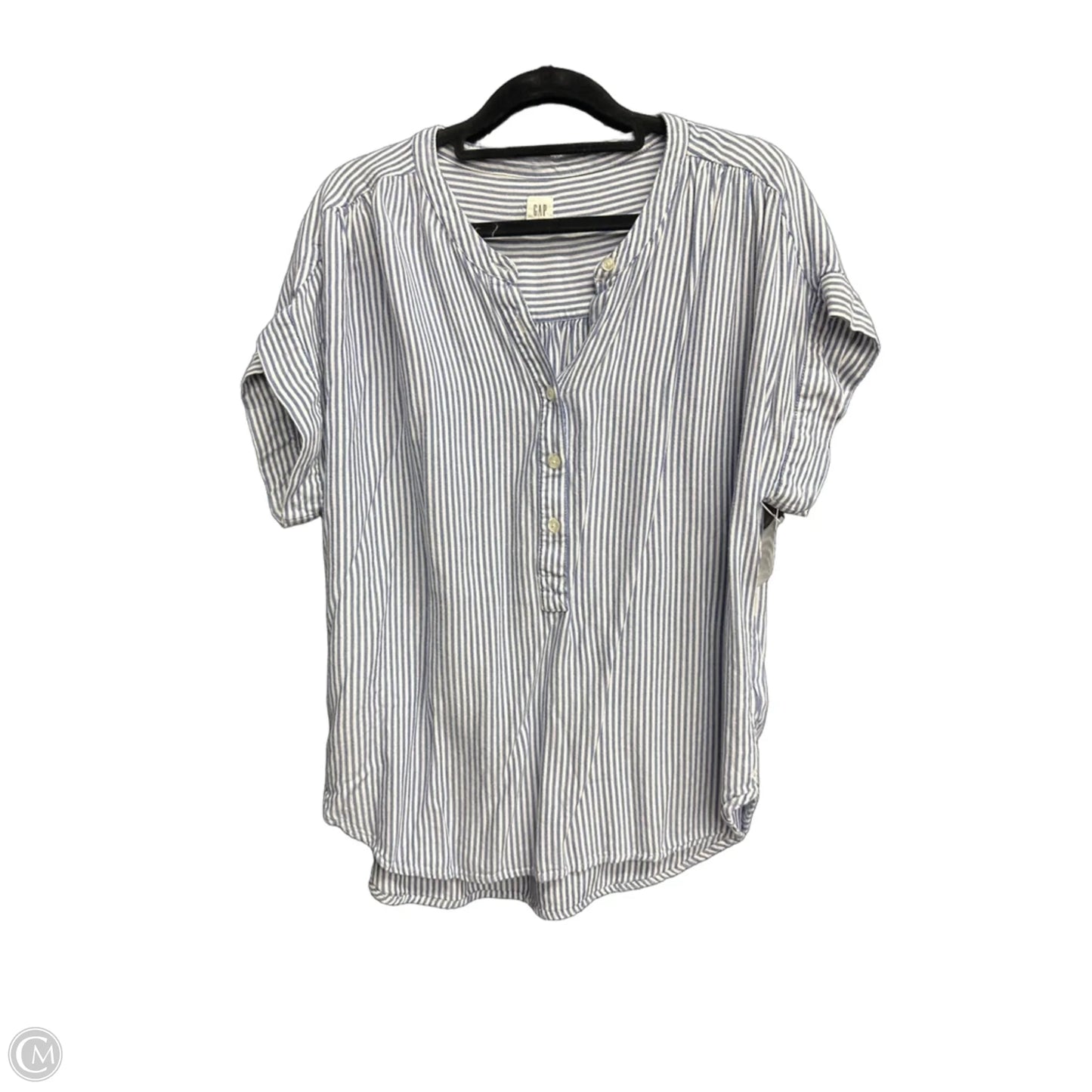 Top Short Sleeve By Gap In Striped Pattern, Size: M