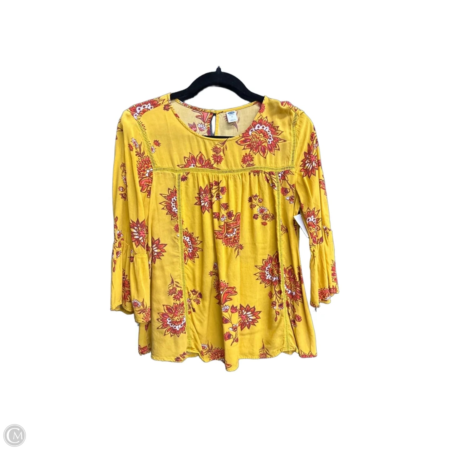 Top 3/4 Sleeve By Old Navy In Floral Print, Size: M