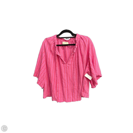 Top 3/4 Sleeve By Universal Thread In Striped Pattern, Size: M
