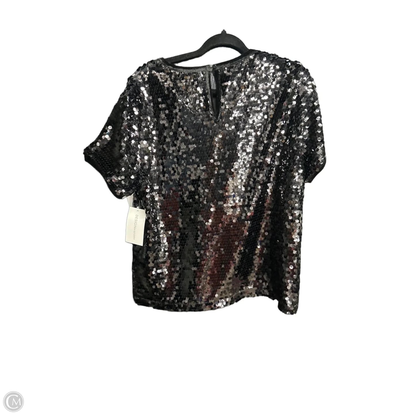 Top Short Sleeve By Design History In Black, Size: L