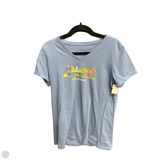 Top Short Sleeve By Life Is Good In Blue, Size: M