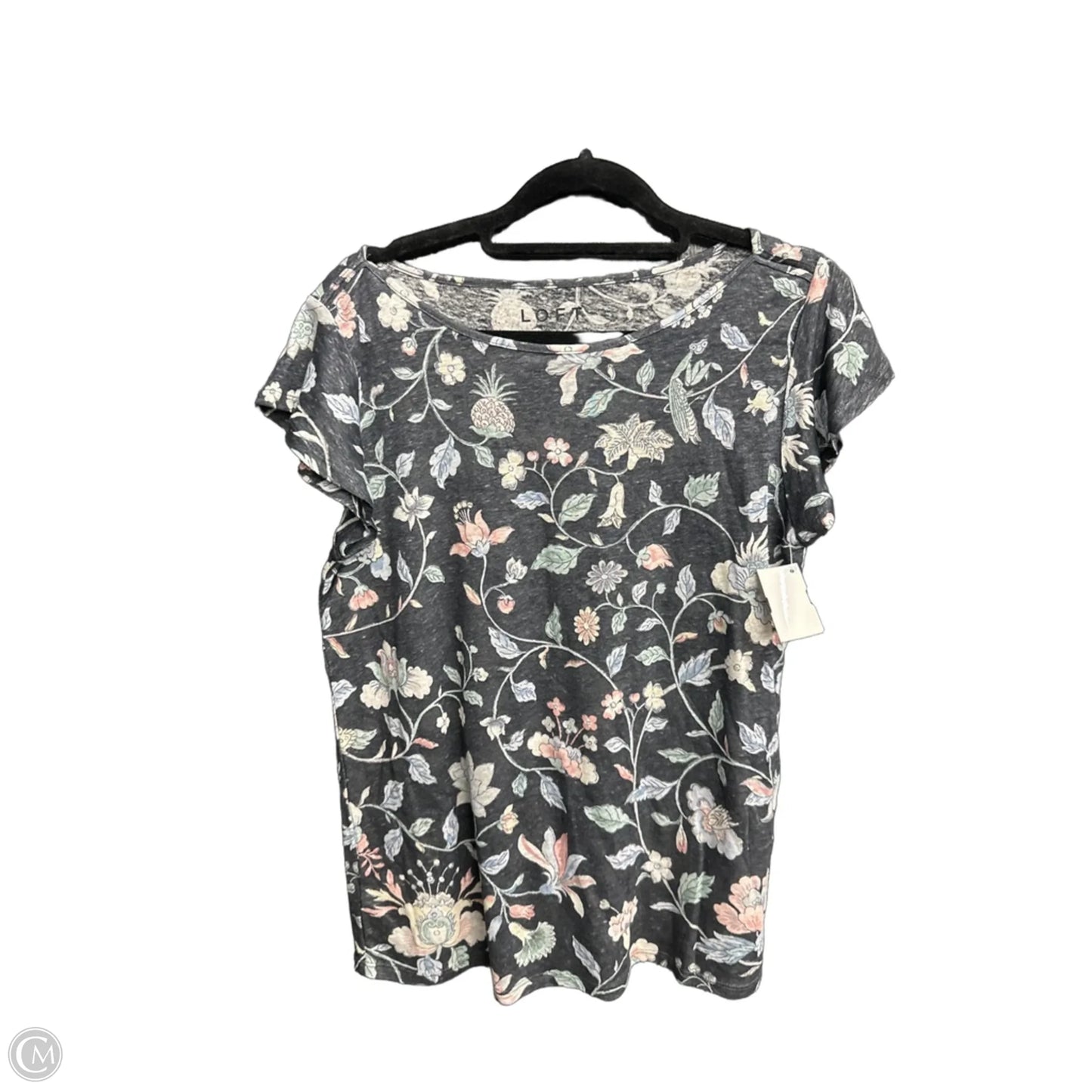 Top Short Sleeve By Loft In Floral Print, Size: S