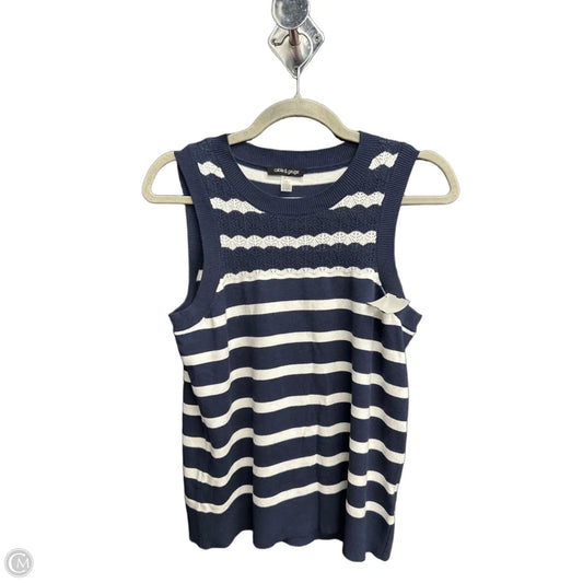 Top Sleeveless By Cable And Gauge In Striped Pattern, Size: L